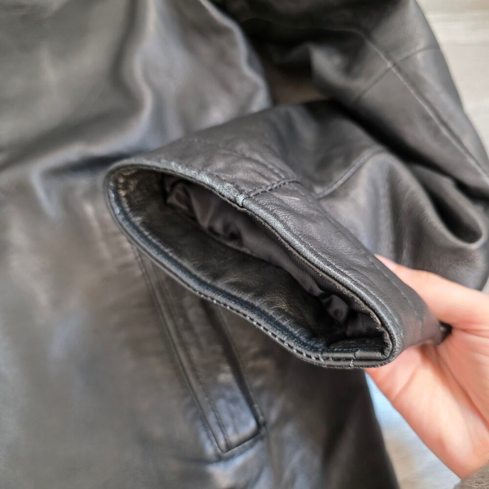Lambskin Leather Jacket Black Men's XL Lined Dark Academia Grunge - Picture 11 of 11